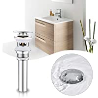 BONADE Desagüe para lavabo con rebosadero- válvula de desagüe Pop-Up Click Clack para lavabos y lavabos- sifón de…